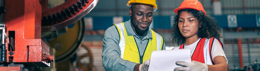 Two engineers in manufacturing facility - pop-up_v2